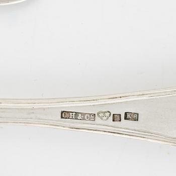 A set of silver cutlery, among others Emanuel Forssman, Växjö, 1855.