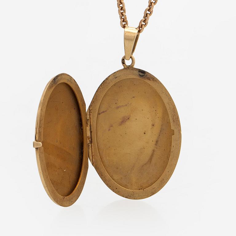 Medaljonki ja ketju, 18K kultaa.