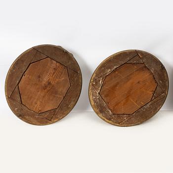 A pair of gilt-gesso one-branch girandole mirrors, later part 19th century.