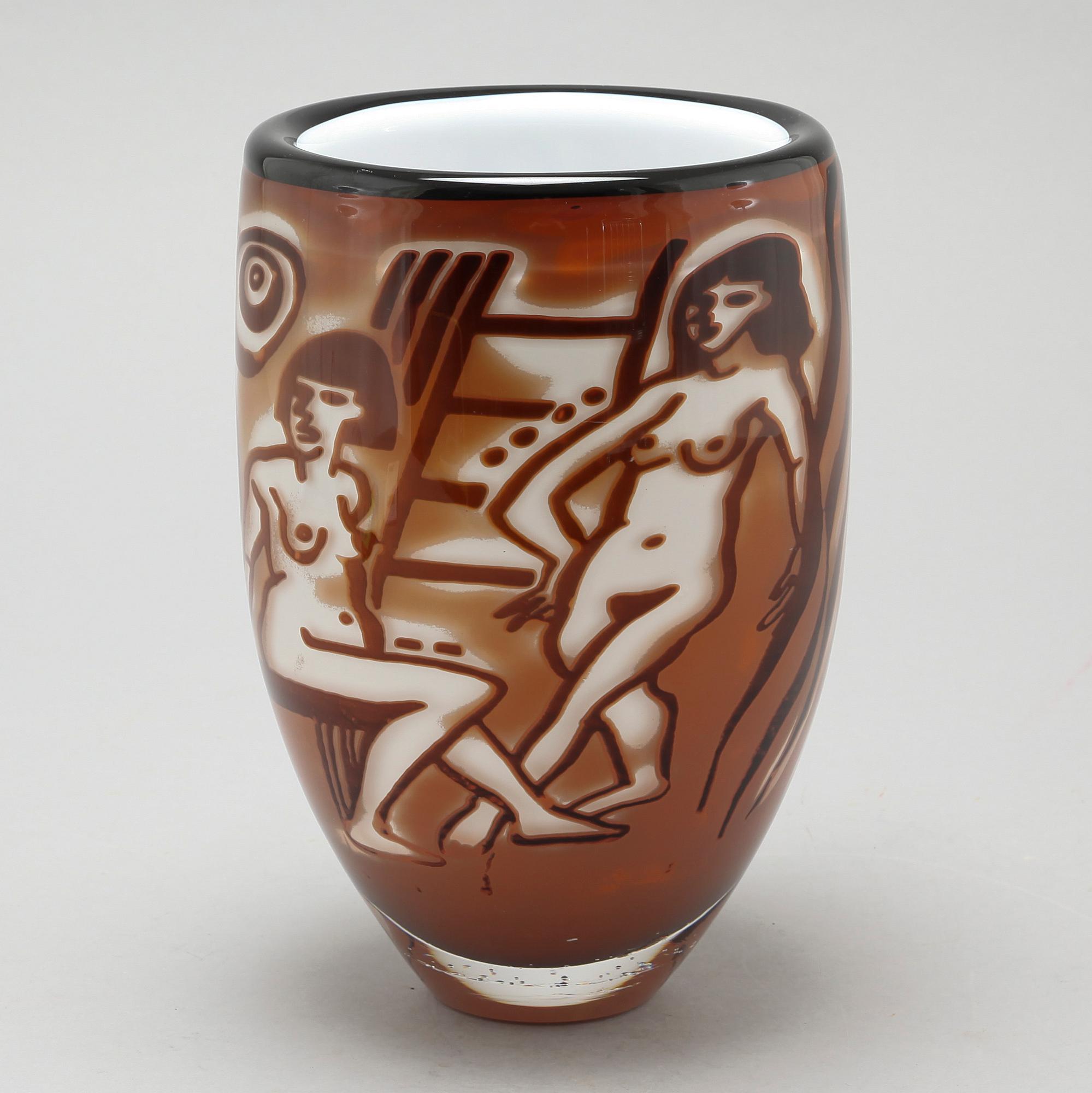 MARTTI RYTKÖNEN, vas, glas, unikat, Orrefors, signerad och daterad 2004.