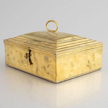 A Northern-European brass casket, dated 1778.