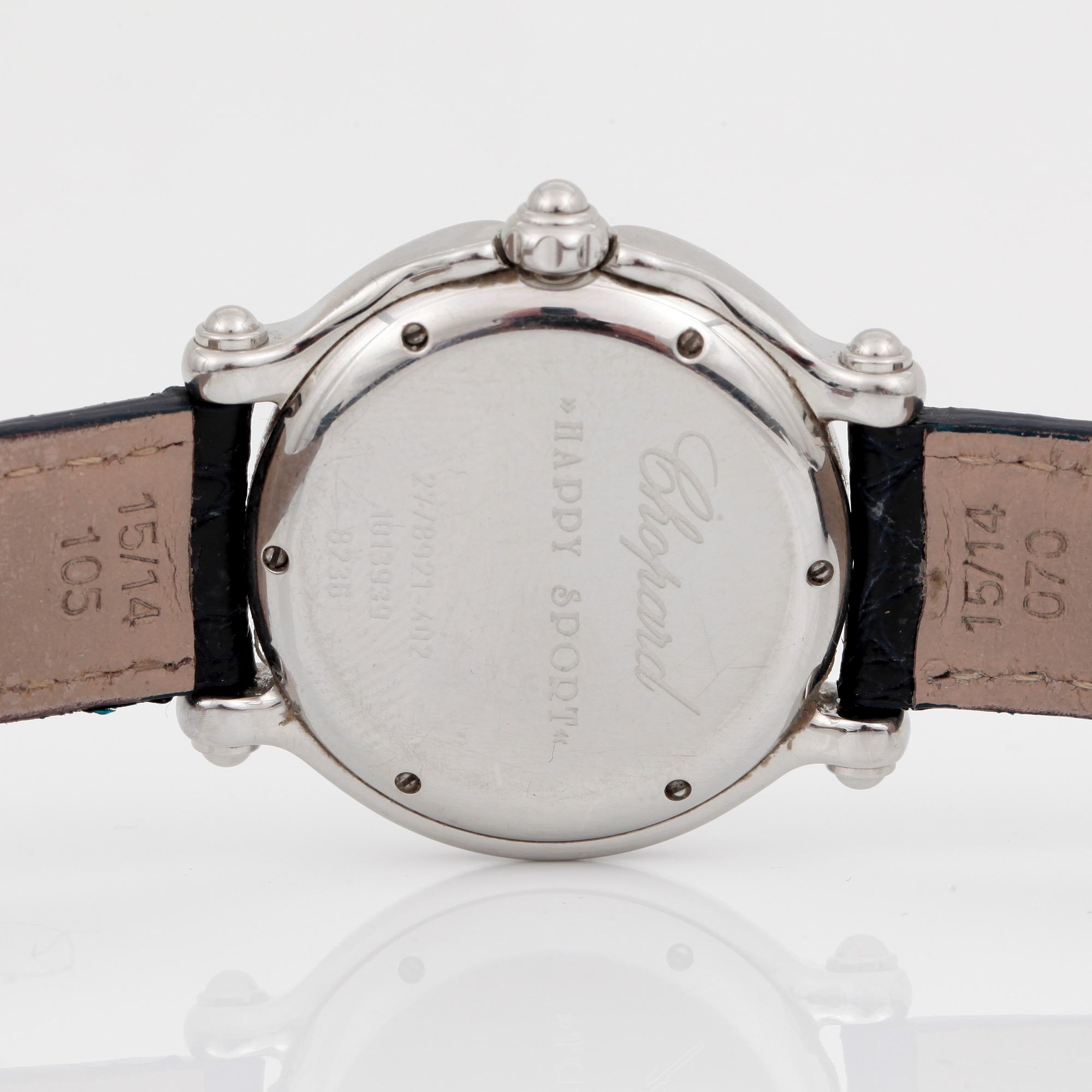 WATCH, Ladies. "Happy Sport" Chopard, Geneva. Stainless steel  and tree moving fishes. 2 original straps.