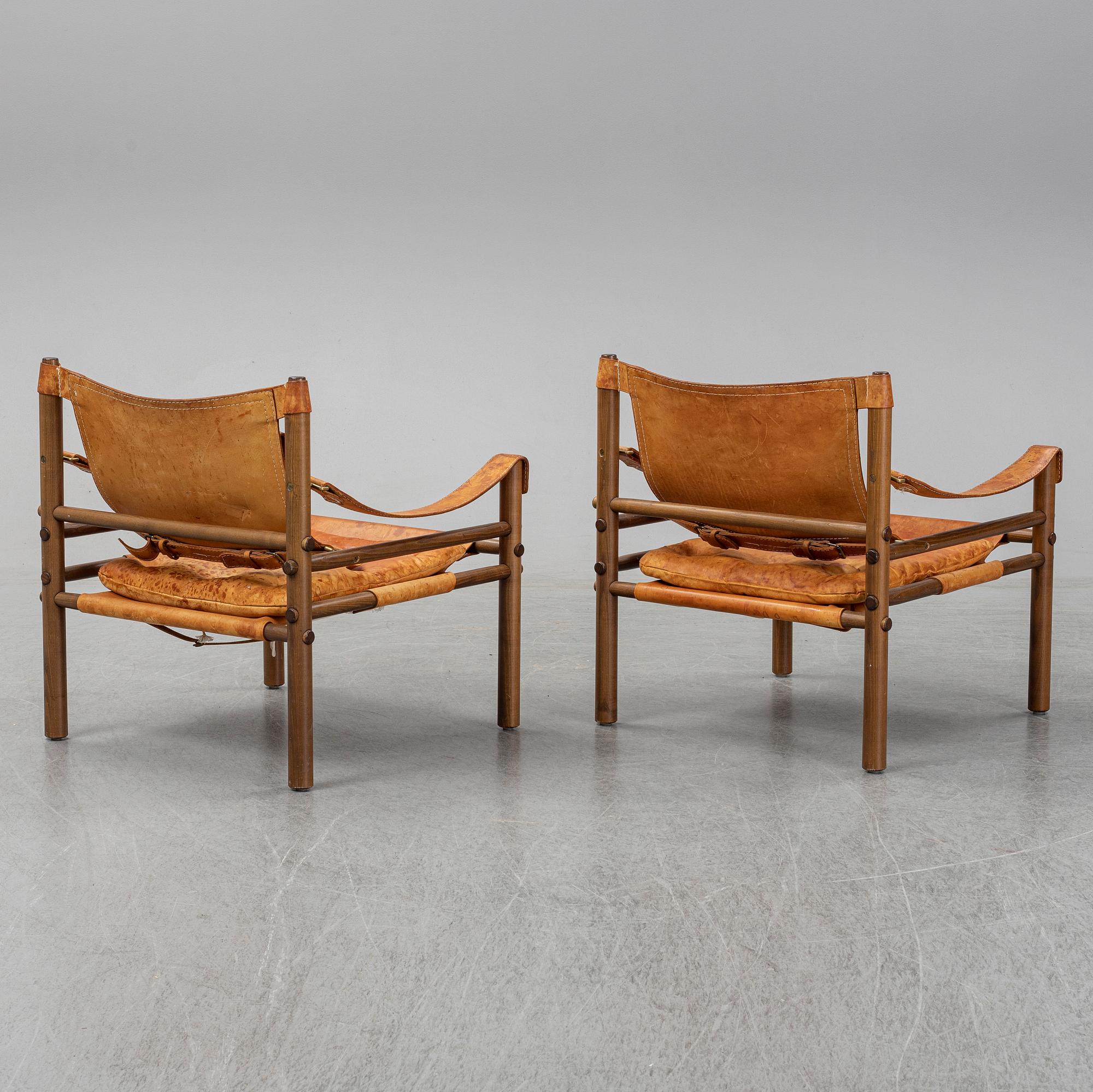 A pair of 'Sirocco' easy chairs by Arne Norell.