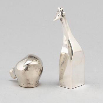 GUNNAR CYRÉN, , two silver plated figurines Dansk Design Japan later part of the 20th century.