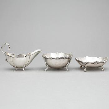 PARTI SILVER, 3 delar, bla Egypten och Tyskland, 1900-tal. Tot vikt 320 gram.