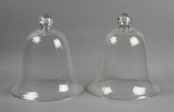 LAMPKUPOR, 2 st, glas, 1800/1900-tal.