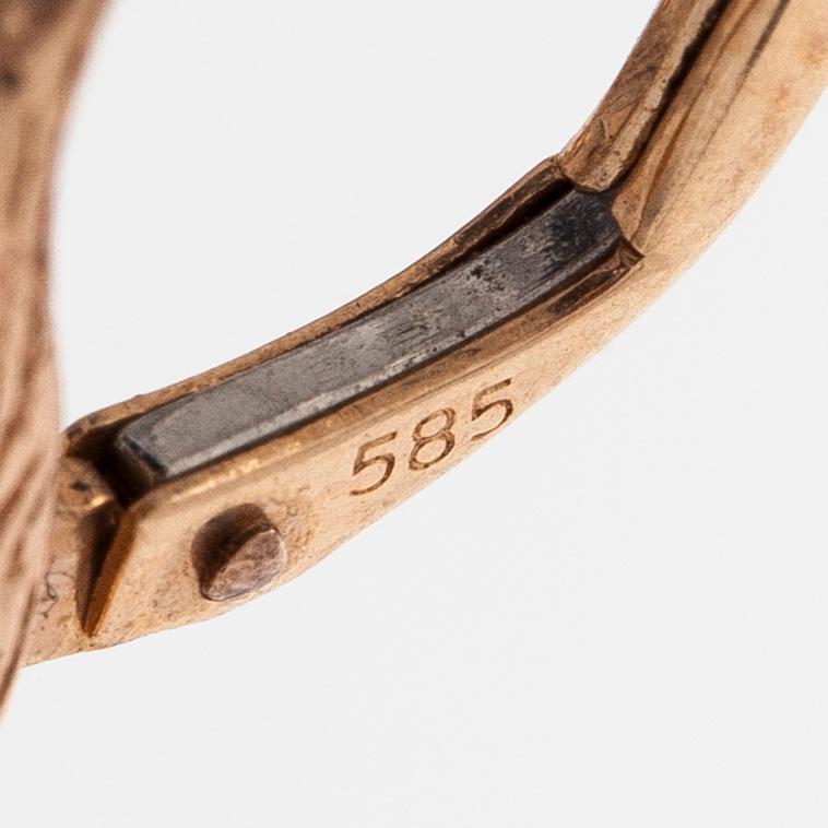 Örhängen, 14K roséguld, ametister och diamanter.