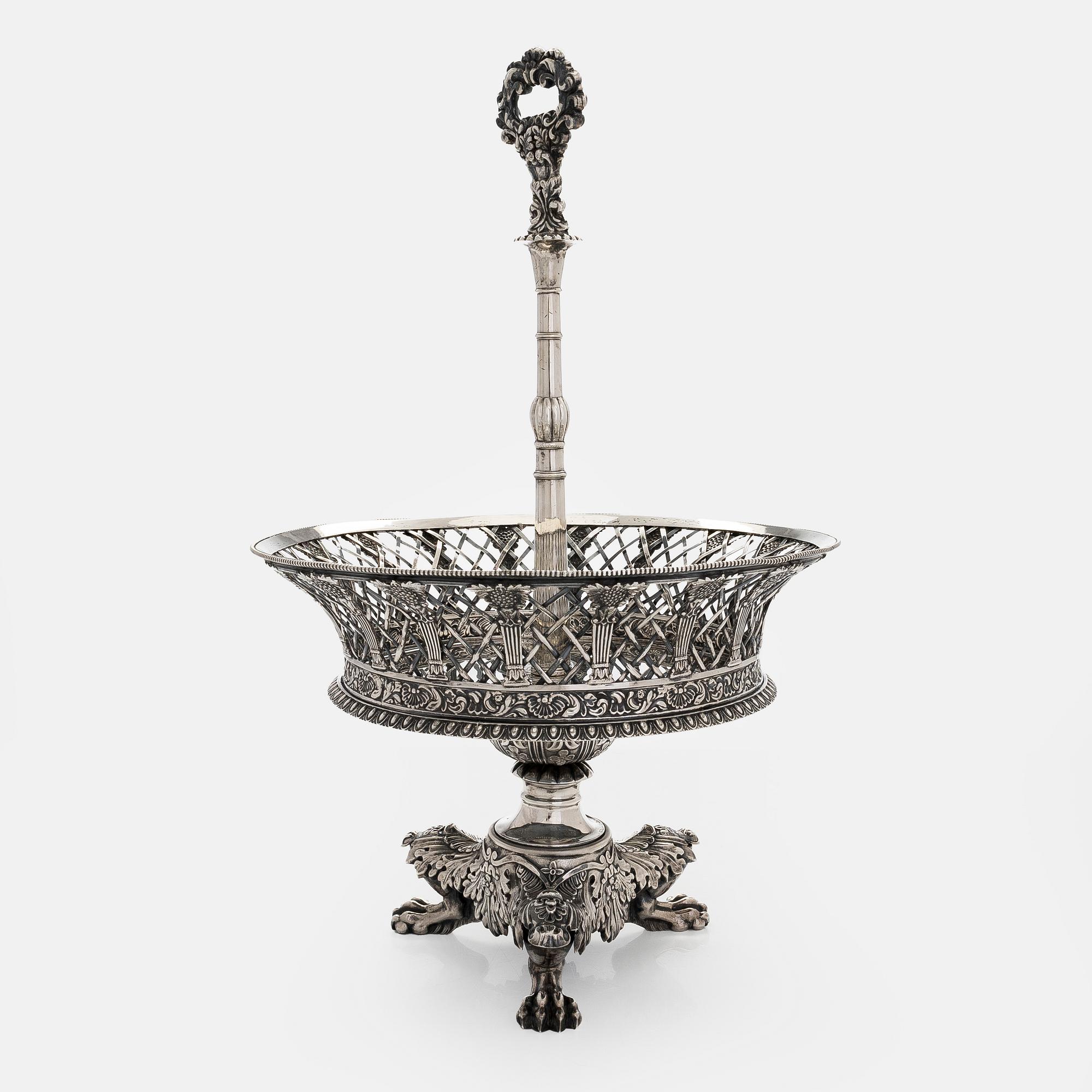 Gustaf Folcker, kakfat, silver, Stockholm 1839.