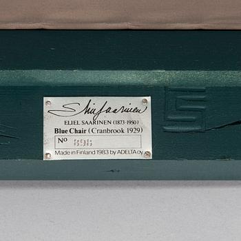 Eliel Saarinen, furniture, 5 pieces, "Blue suite" for Adelta, Finland 1980s.