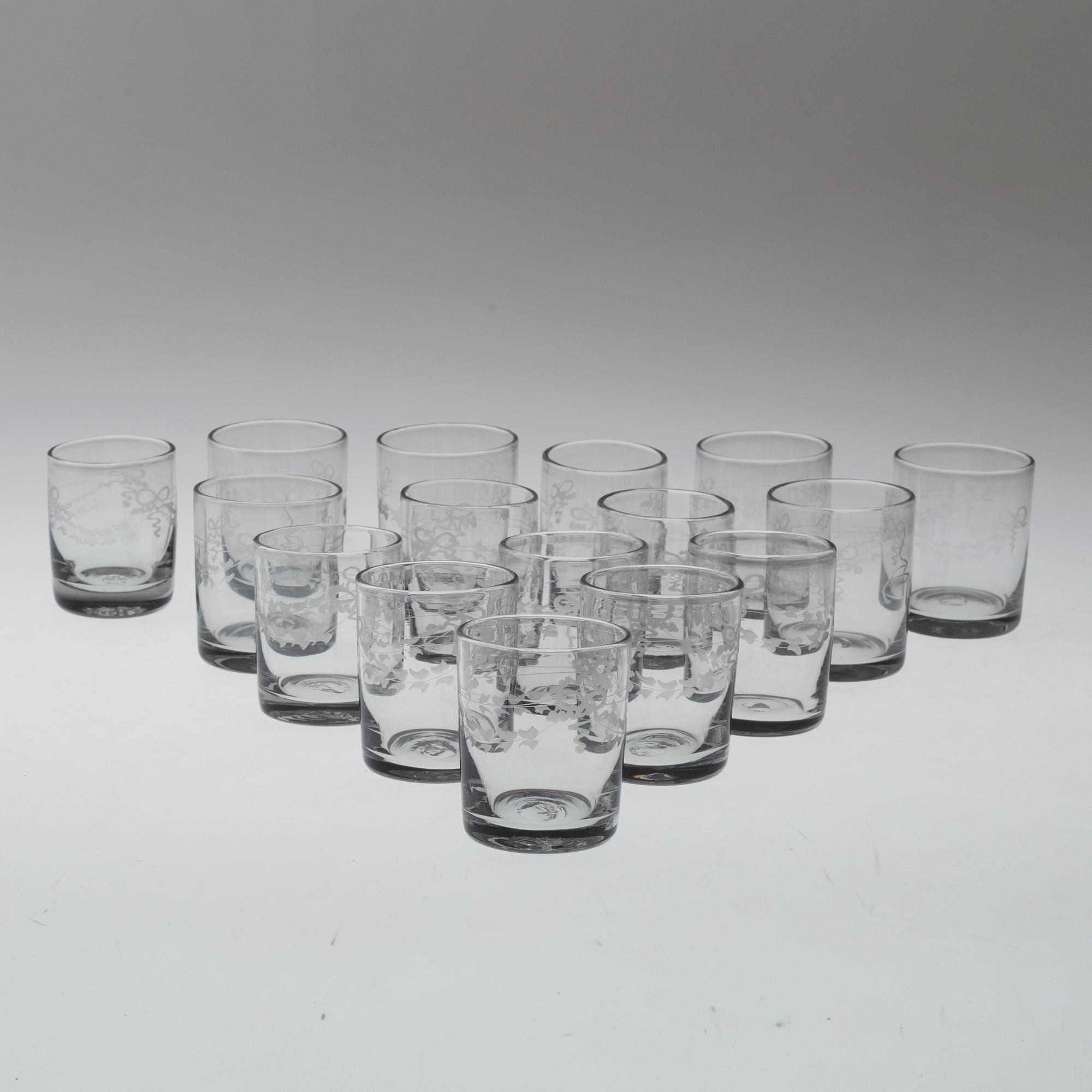 WHISKEYGLAS, 16 st, "Antik", Reijmyre, 1900-talets andra hälft.