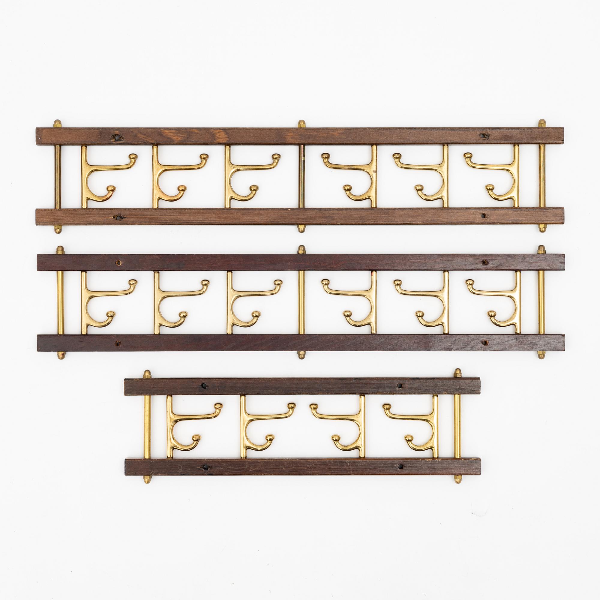 A set of three 'Dekorativ' coat hangers, Skoglunds metallgjuteri, Anderstorp, 1950's/60's.