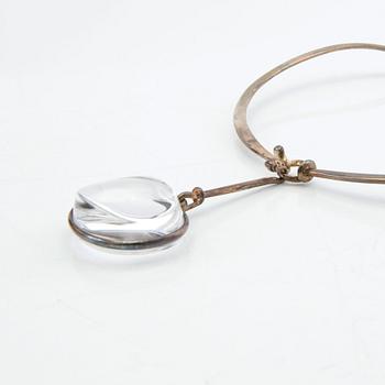 Vivianna Torun Bülow-Hübe, necklace, silver, with two pendants in rock crystal and onyx, by Georg Jensen.