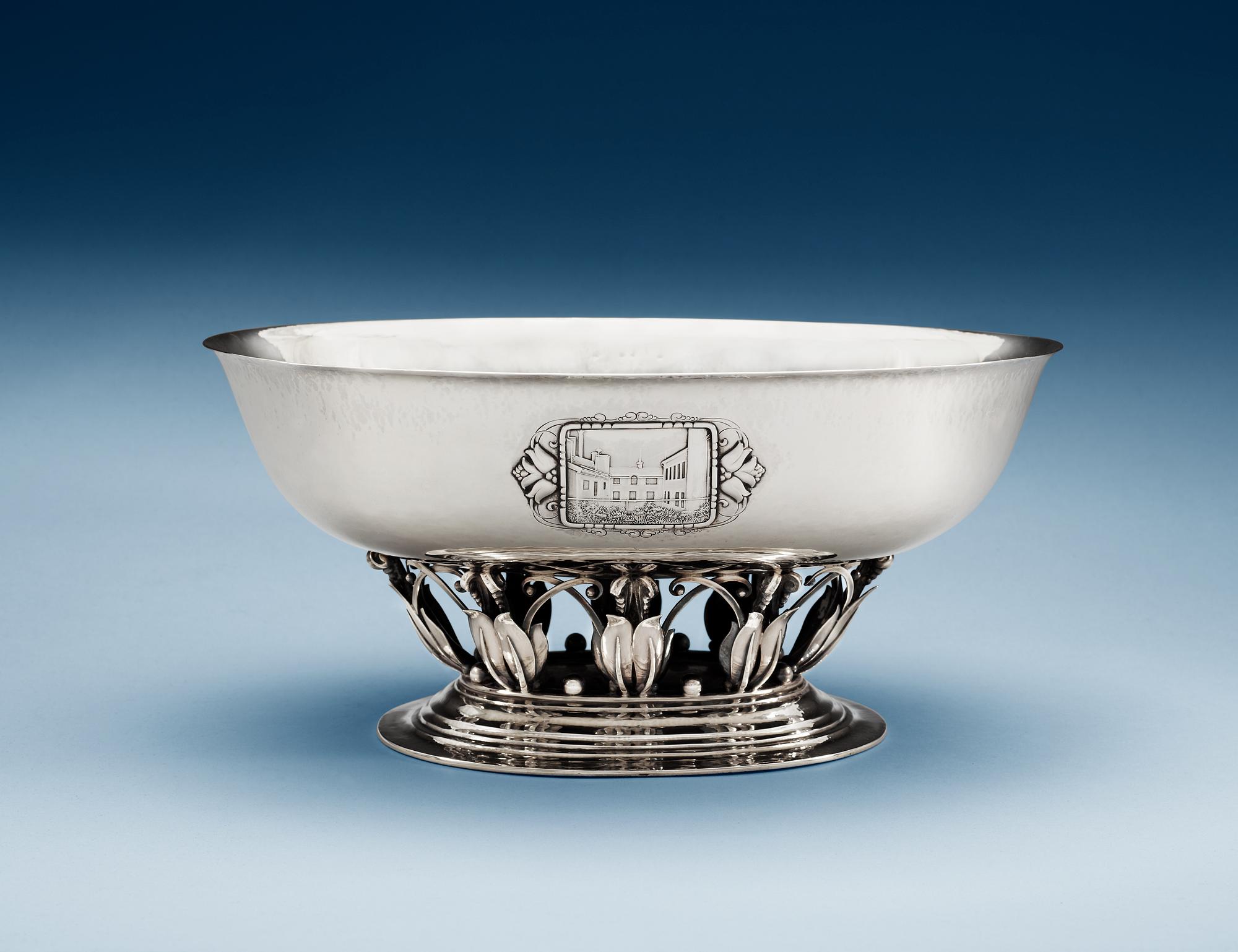 A Georg Jensen centerpiece, Copenhagen 1919-21, Swedish importmarks.