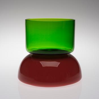 ETTORE SOTTSASS, A GLASS SCULPTURE. Signed Venini 2003 Ettore Sottsass.