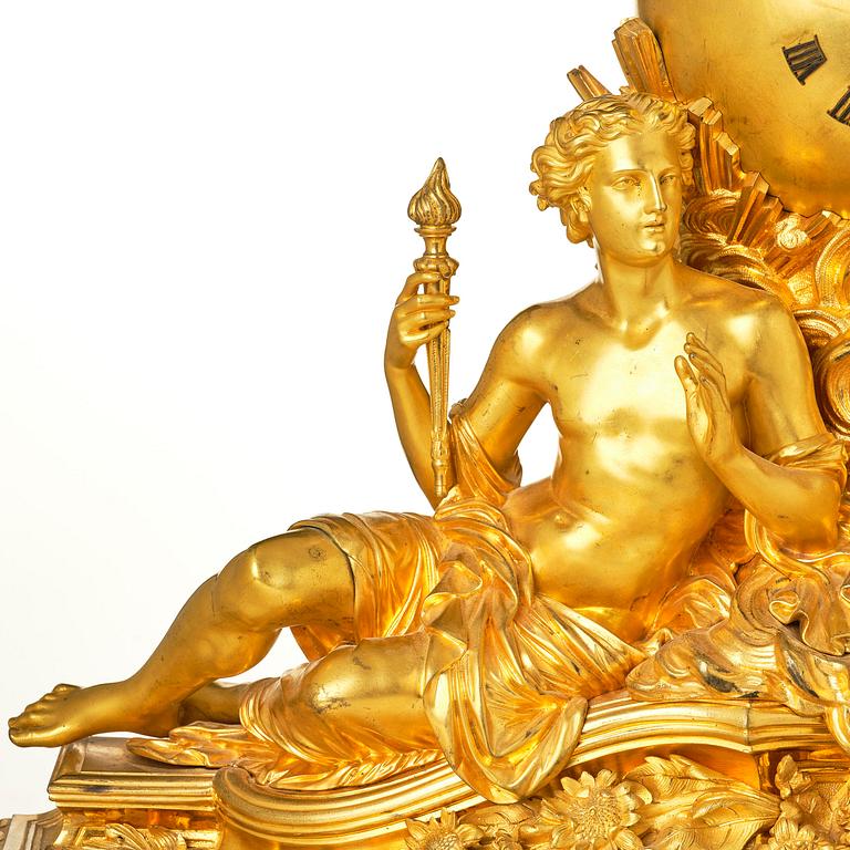 A Napoleon III ormolu mantel clock.