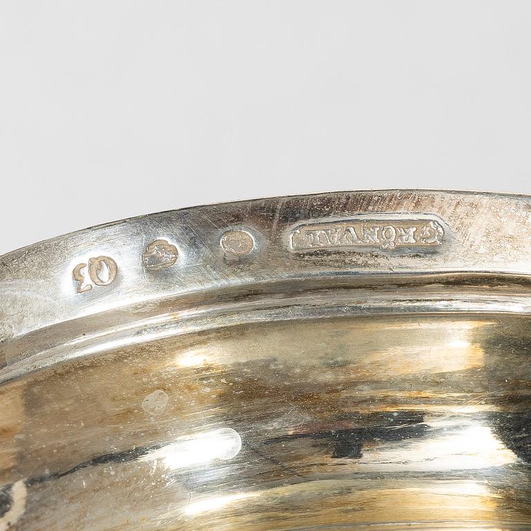 Johan Petter Grönvall, a Swedish parcel-gilt silver bowl, Stockholm 1822.