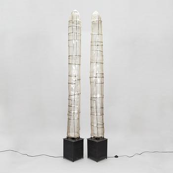 Stefan Lindfors, a pair of lights sculptures/ floor lights signed Stefan Lindfors 2001.