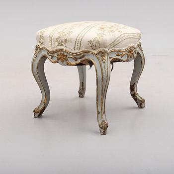 TABURETT, rokokostil, 1800-talets andra hälft.