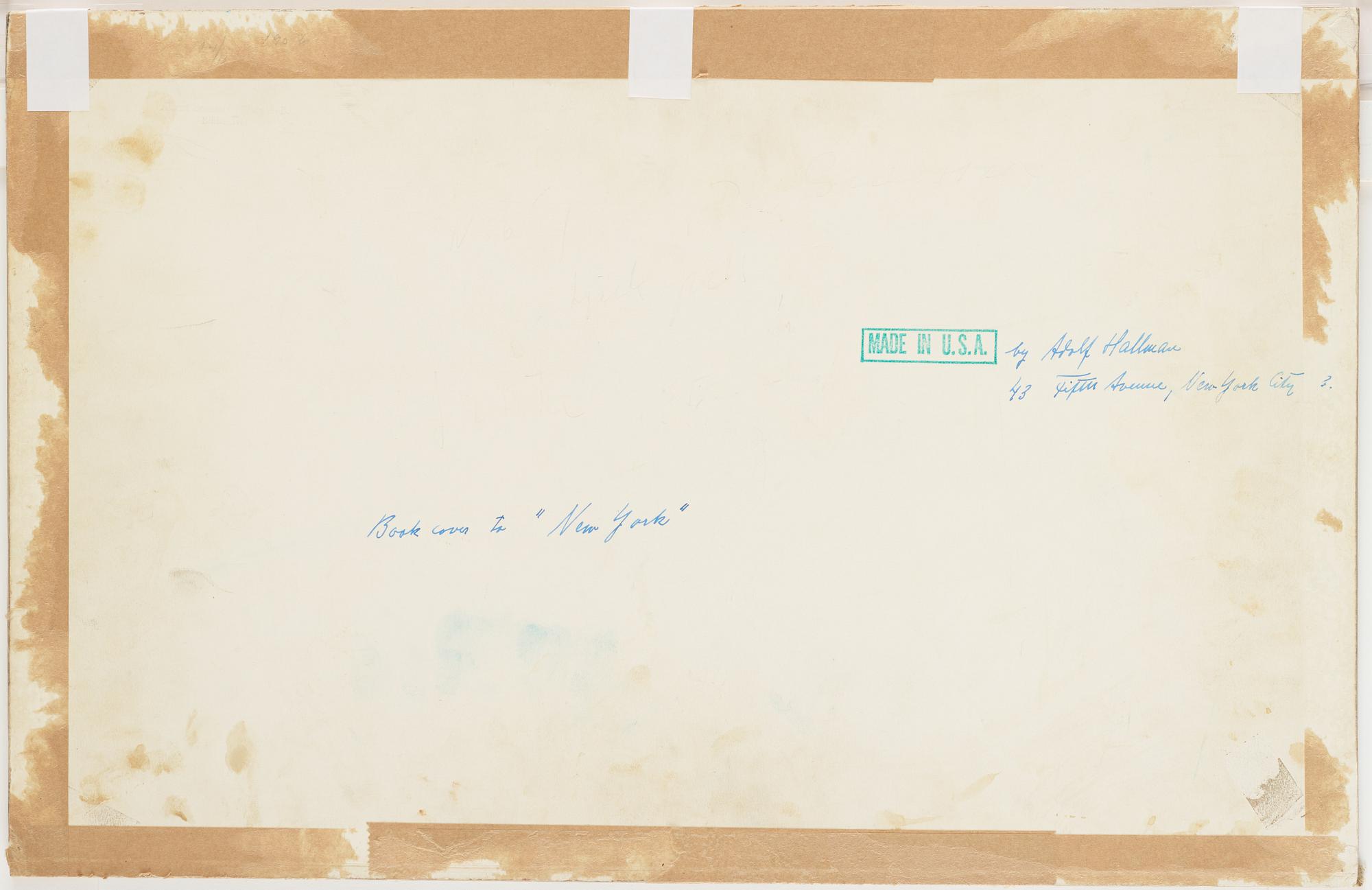 Adolf Hallman, mixed media on paper panel, signed.