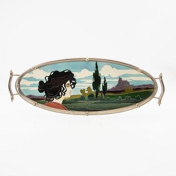 Carl Sigmund Luber tray for Johann Von Schwarz, early 20th century.