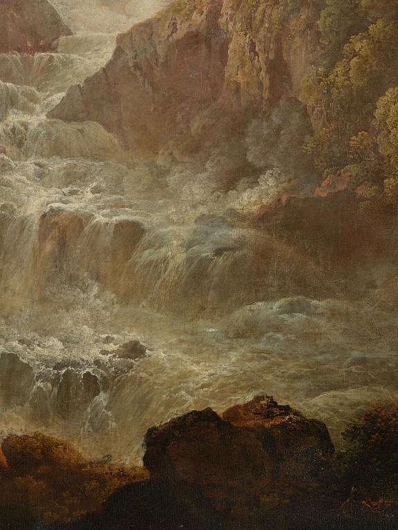 Italiensk skola 1800-tal. Vy över Cascata delle Marmore.
