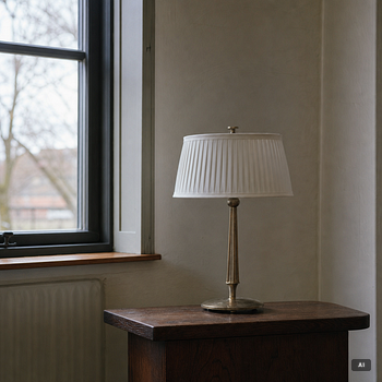 Harald Notini, bordslampa, modell 6932, Arvid Böhlmarks Lampfabrik, Stockholm, 1920-tal.