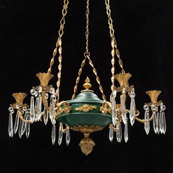 A composite 19/20th Century canlde pendant.