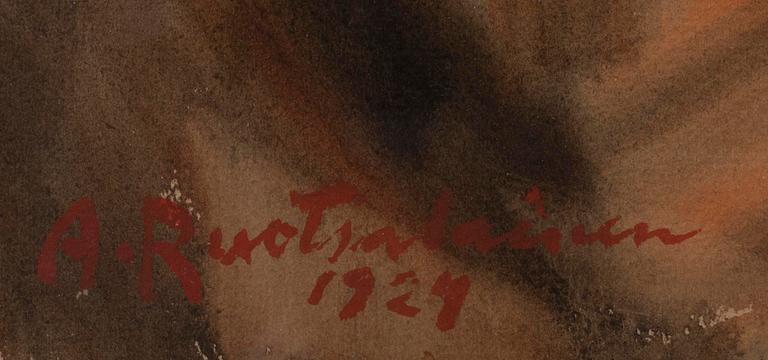 ALFRED RUOTSALAINEN (SUOMI), vesiväri, sign. ja päiv. 1924.