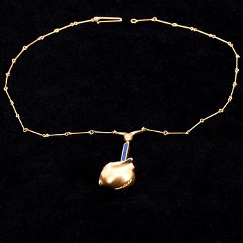 HALSSMYCKE, guld 14K, "Harlekiini", Björn Weckström, Lapponia 1978. Tot. vikt 18 g.