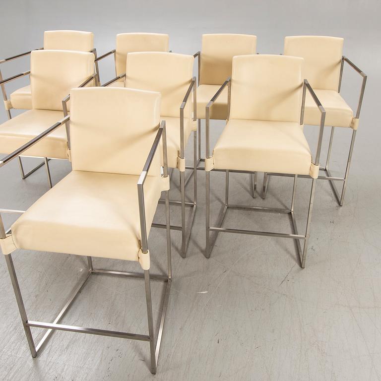 Bert Plantagie, a bar table and eight stools 21st century.