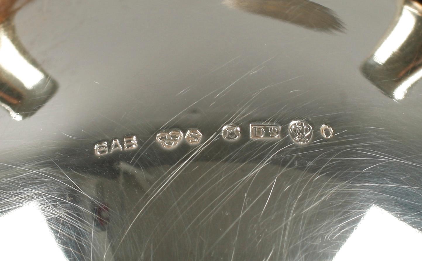 GRÄDDKANNA och SOCKERSKÅL med BRICKA, silver, GAB, 1953-54. Vikt 456 g.