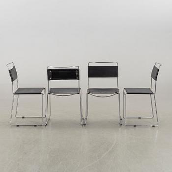 Four chairs, likely Italy, second half of the 20th century.