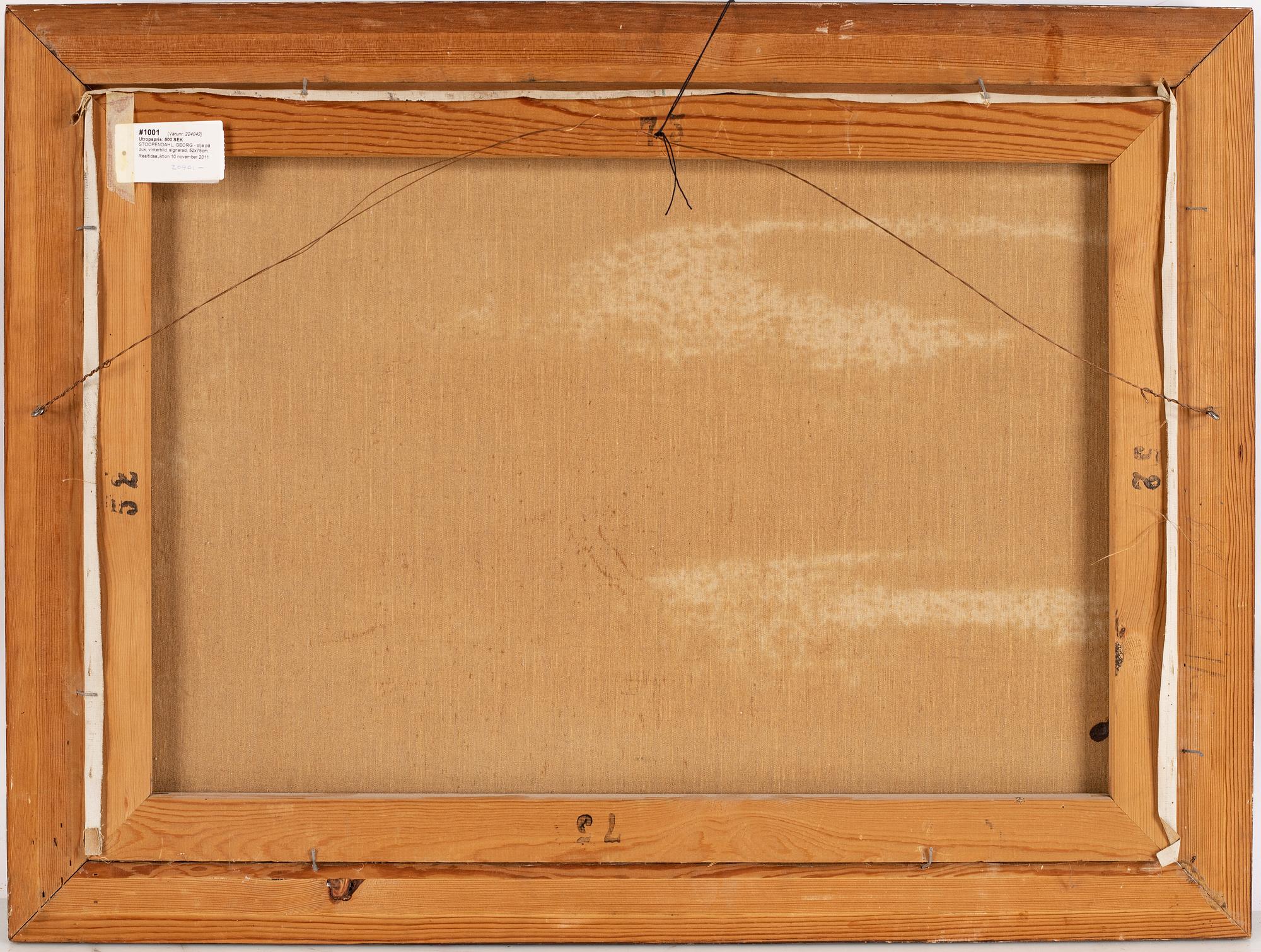 GEORG STOOPENDAAL, oil on canvas, signed G. Stoopendaal and dated 1941.