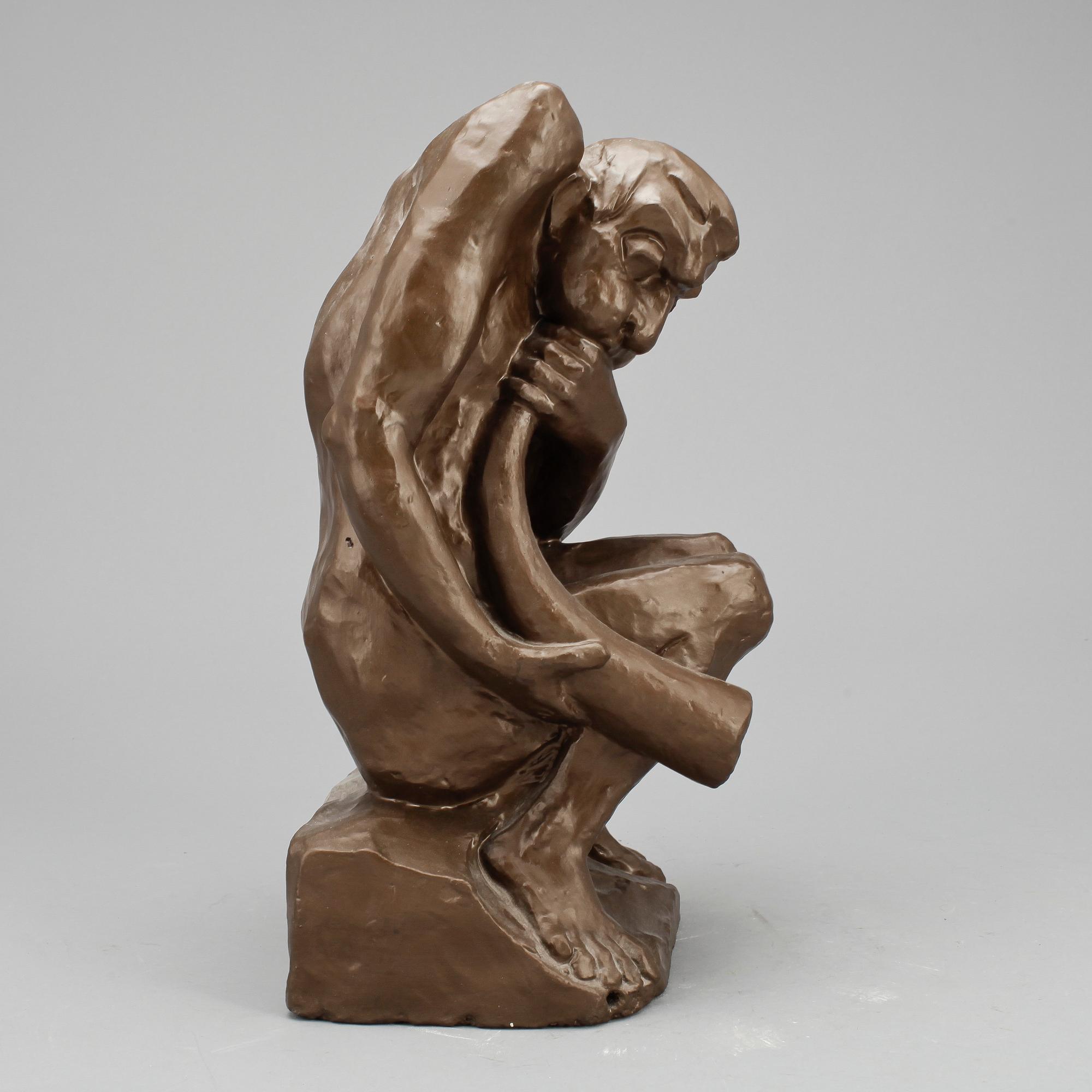 SVEN BOBERG, skulptur, bemålat gips, signerad.