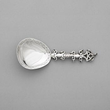 226. A Swedish 19th century silver spoon, unmarked.