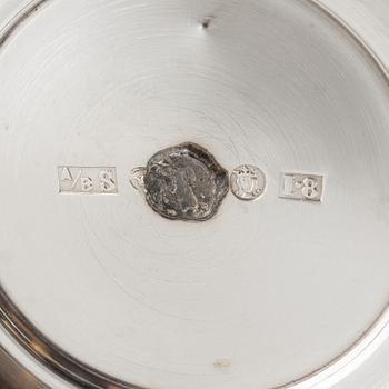 Bägare, 5 st, silver, Sverige 1897-1955.