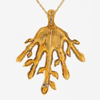Pendant/brooch with chain "Leaf Veined Hand", Joies/Salvador Dali.