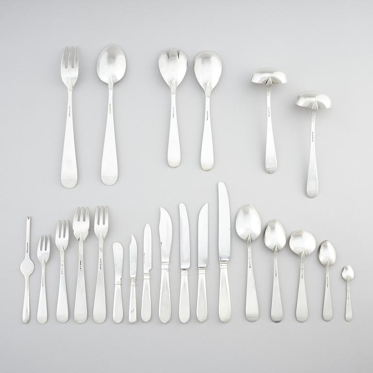 An Atelier Borgila 135 pieces set of silver flatware, Stockholm 1944.