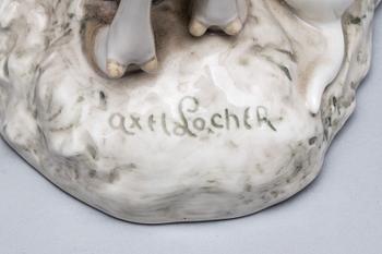 FIGURIN, porslin, Bing & Gröndahl signe. Axel Locher.