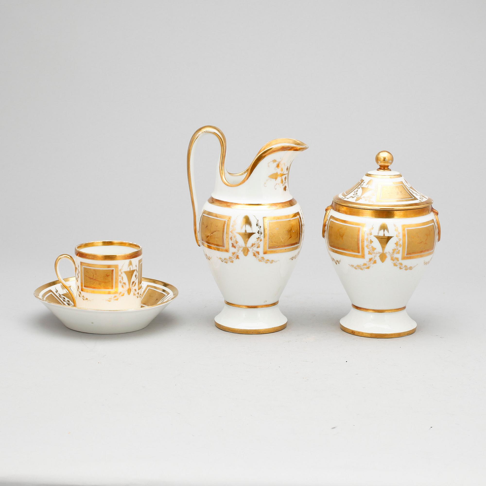 KAFFESERVIS, 10 delar, senempire, märkta Lefebvre, Paris, 1800-tal.