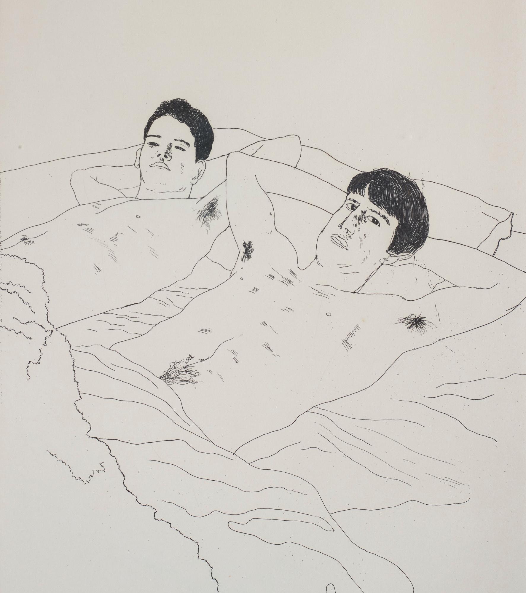 David Hockney, "In Despair", ur "Illustrations for Fourteen Poems from C.P. Cavafy".