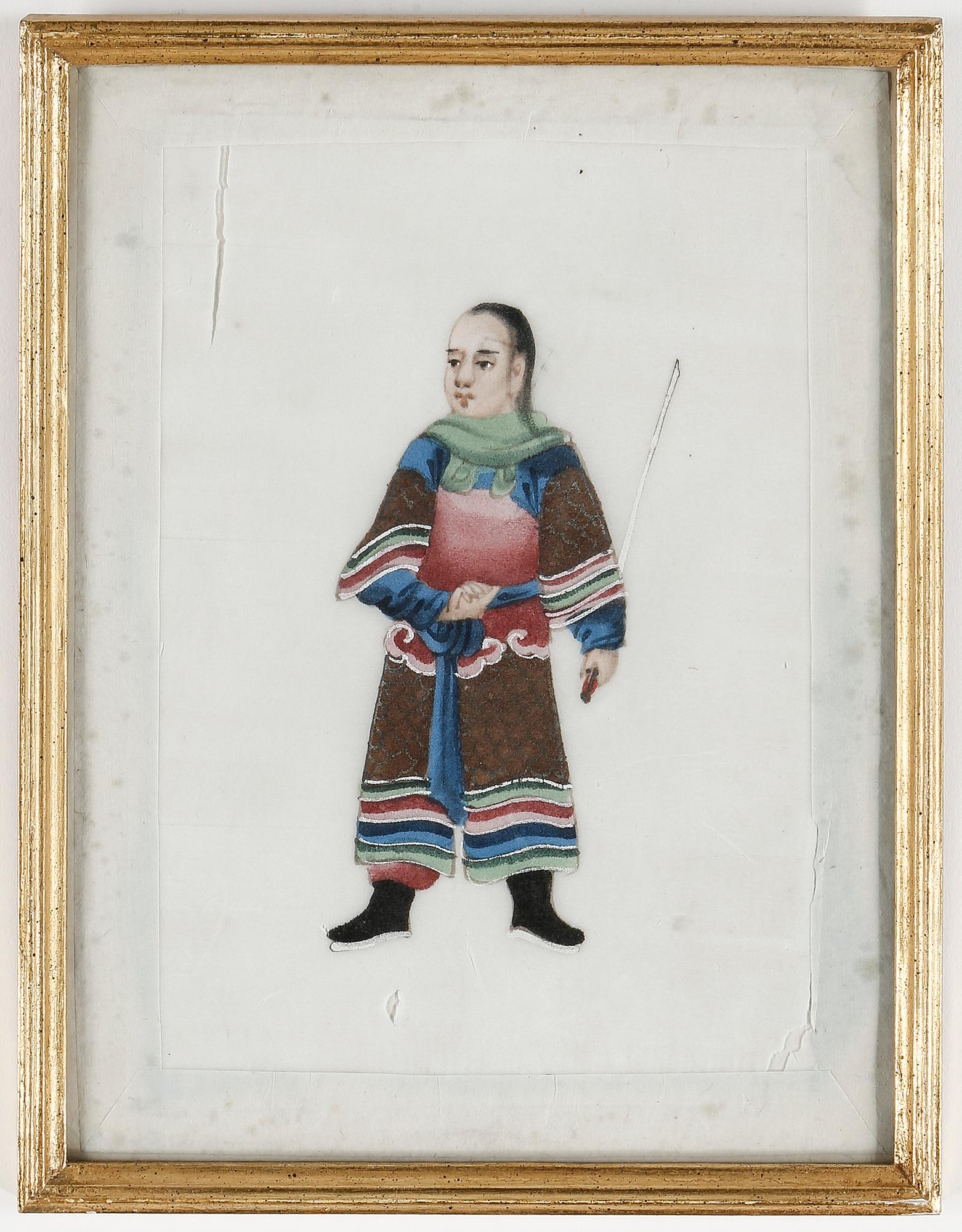 MÅLNINGAR, 7 st, akvarell och gouache på märgpapper, Kina, 1800-tal.
