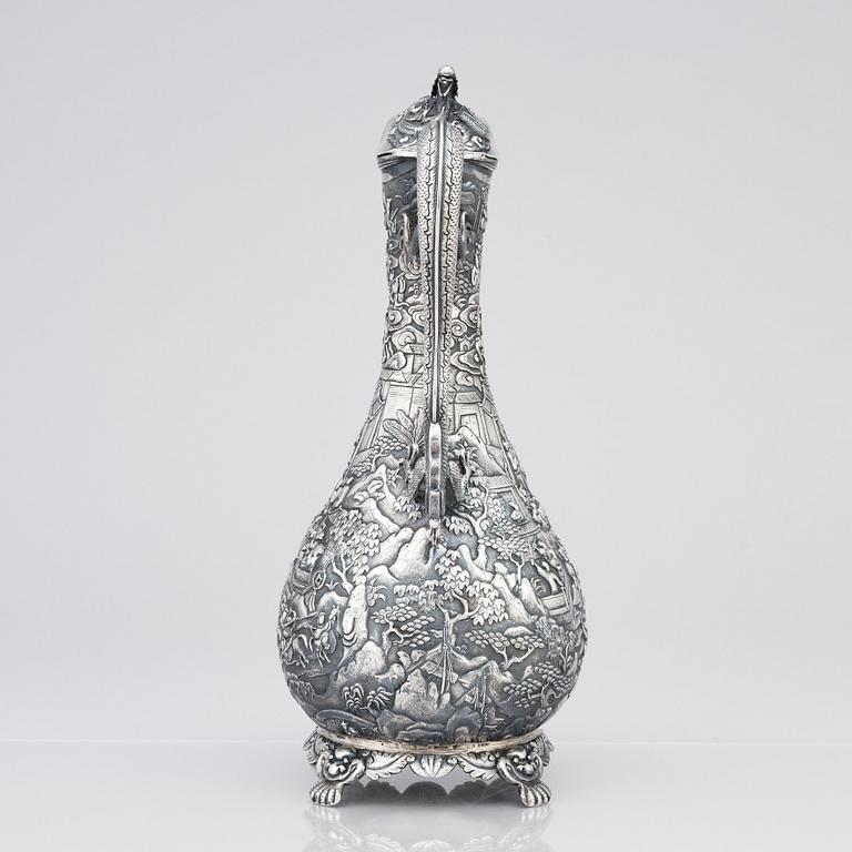 Vinkanna, silver. Qingdynastin, 1800-tal.