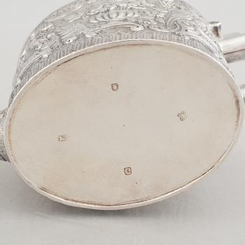 A silver teapot, mark of Charles Aldrige & Henry Green, London 1778.