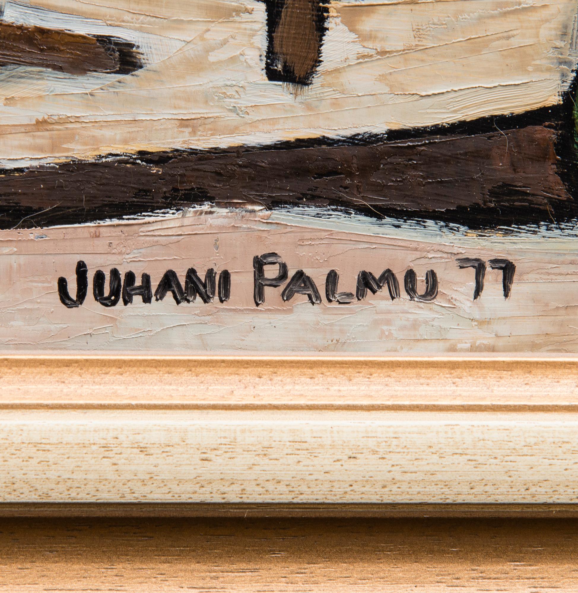 JUHANI PALMU, olja på skiva, signerad och daterad -77.