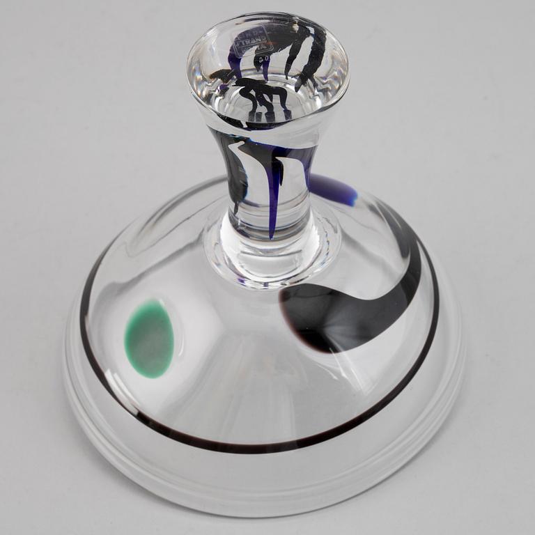 VICKE LINDSTRAND, a footed bow, glass, signed and numbered LV 2018, Kosta, Sweden.