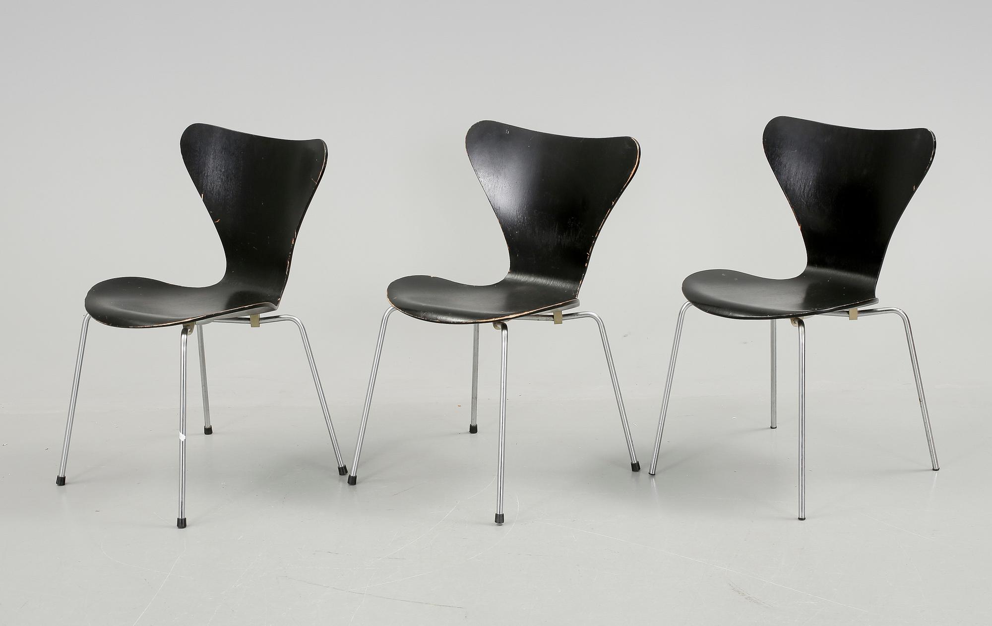 STOLAR, 3 st, "Sjuan", Arne Jacobsen, Fritz Hansen.