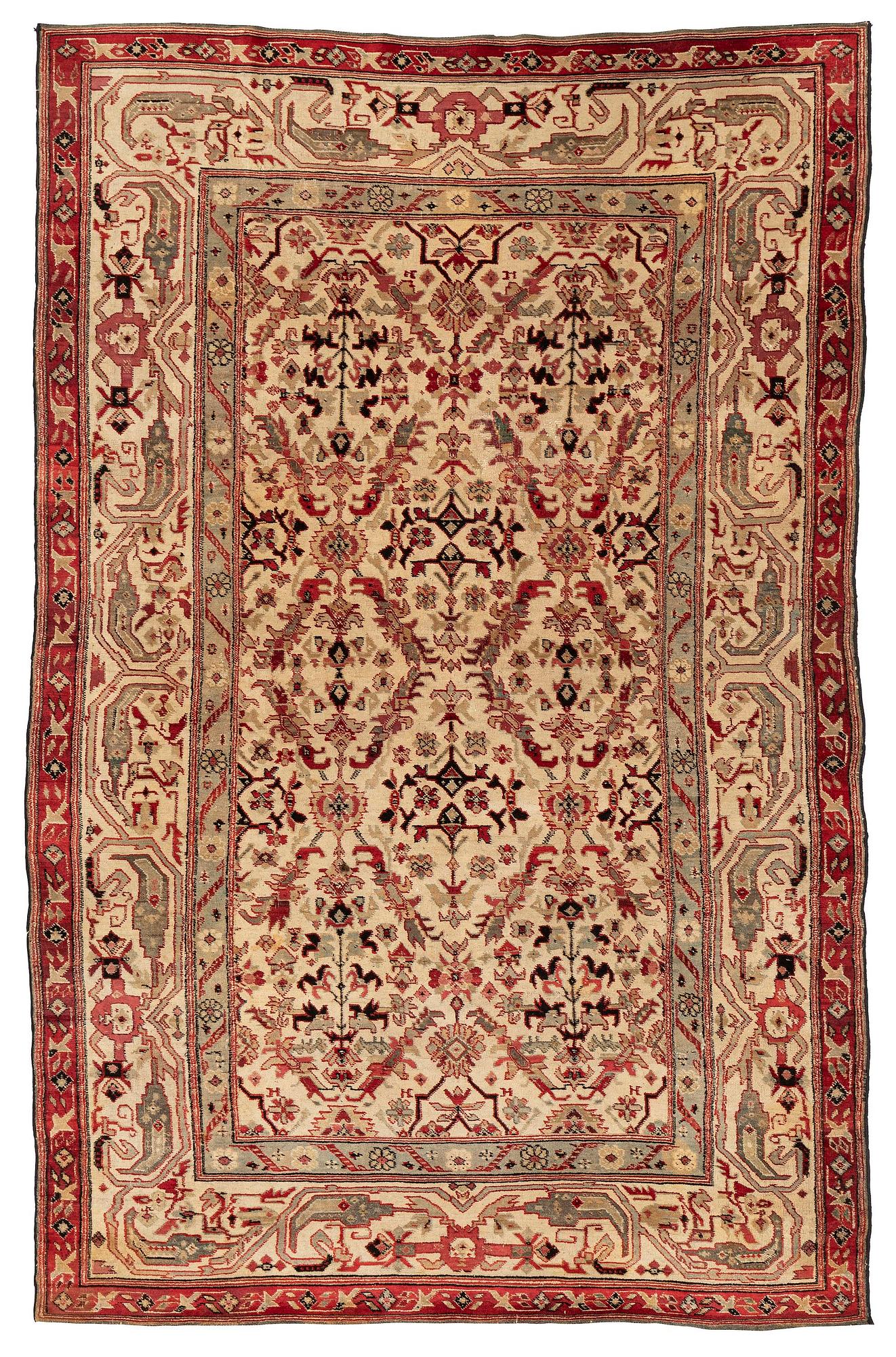 Matta, antik Agra, norra Indien, ca 273 x 181 cm.