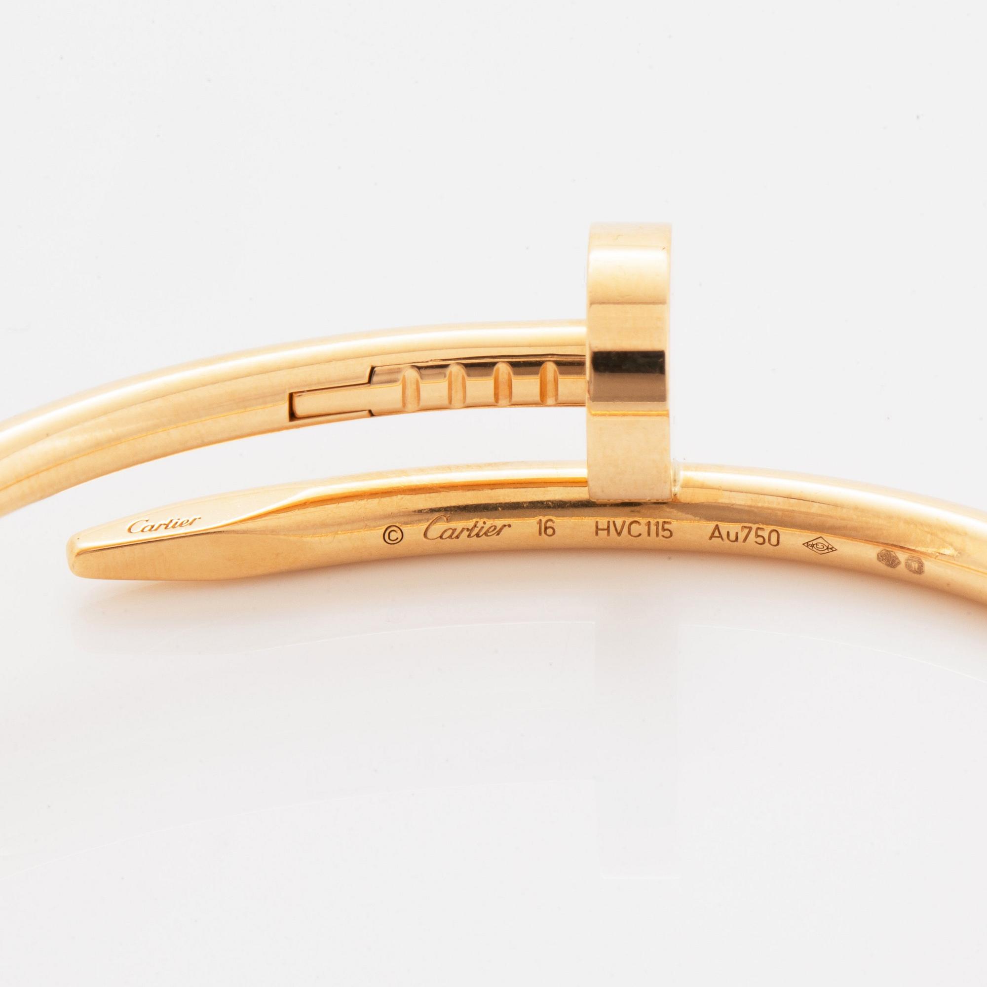 A Cartier "Juste en Clou" bracelet in 18K gold.