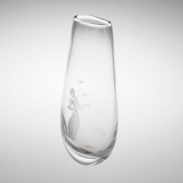 VAS, glas. Vicke Lindstrand, Elis Bergh och Gunnar Widholm, Kosta 1960-tal.